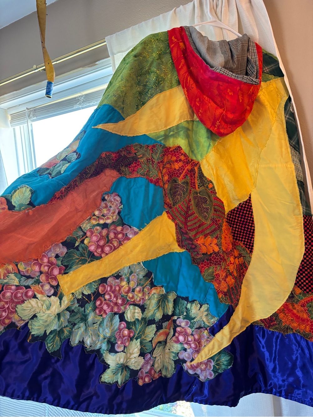 Patchwork Multicolor Maxi Skirt with Hood - Picture 6 of 8